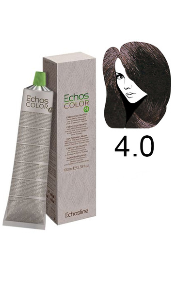 Echosline Echos Color Colouring Cream Крем-фарба для волосся 4.0 інтенсивно каштановий