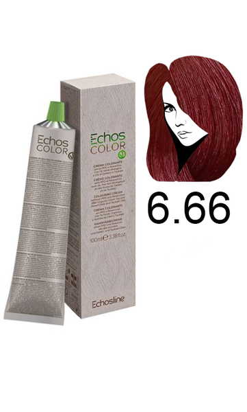 Echosline Echos Color Colouring Cream Крем-фарба для волосся 6.66 екстра темно-русявий рудий