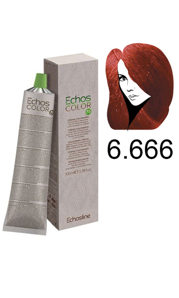 Echosline Echos Color Colouring Cream Крем-фарба для волосся 6.666 вогняно-червоний темний блондин