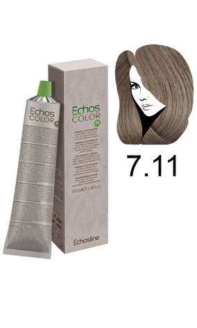 Echosline Echos Color Colouring Cream Крем-фарба для волосся 7.11 насичений попелястий блонд