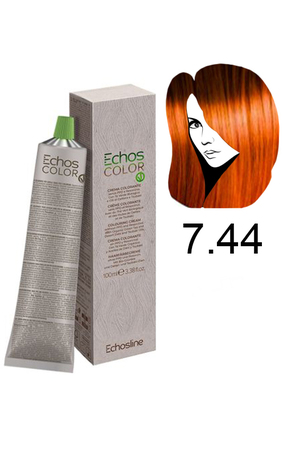 Echosline Echos Color Colouring Cream Крем-фарба для волосся 7.44 насичений мідний середній блонд