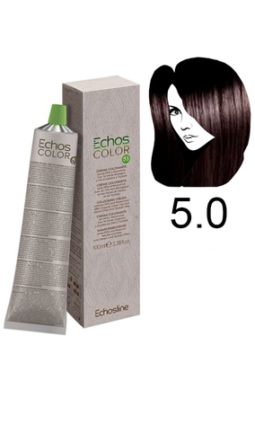 Echosline Echos Color Colouring Cream Крем-фарба для волосся 5.0 інтенсивно світло-каштановий