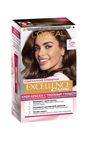 L`Oreal Paris Excellence Creme Фарба для волосся 500 - Світло-каштановий