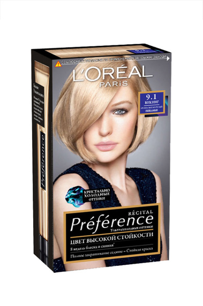 L`Oreal Paris Recital Preference Фарба для волосся 9.1 Вікінг Дуже Світло-русявий Попелястий