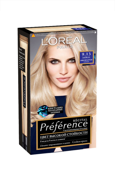 L`Oreal Paris Recital Preference Фарба для волосся 9.13 Байкал. Дуже світло-русявий бежевий