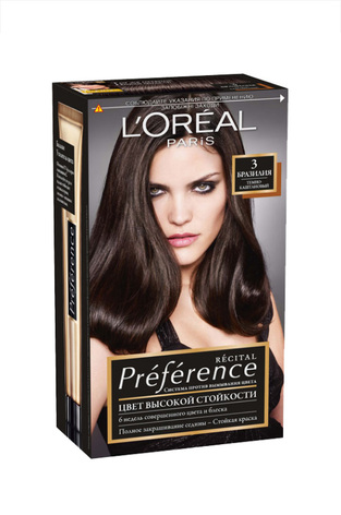 L`Oreal Paris Recital Preference Фарба для волосся 3.0 Бразилія. Темно-каштановий