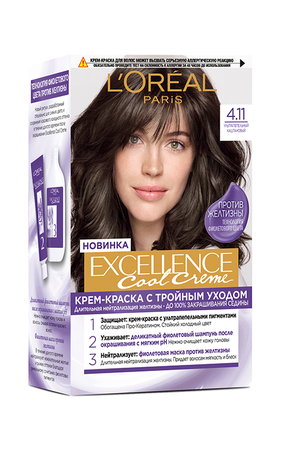 L`Oreal Paris Excellence Creme Фарба для волосся 4.11 - Ультра-попелястий каштановий