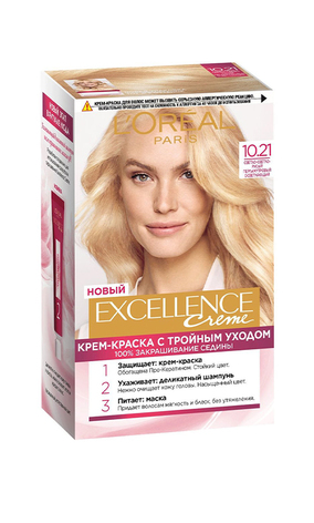 L`Oreal Paris Excellence Creme Фарба для волосся 10.21 - Світло-русявий перламутровий