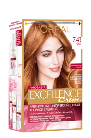 L'Oreal Paris Excellence Creme Фарба для волосся 7.43 - Мідний русявий