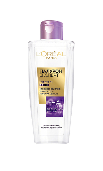 L`Oreal Paris Hyaluron Expert Тонік, що наповнює вологою, для всіх типів шкіри обличчя.