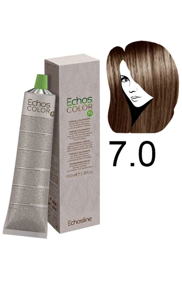 Echosline Echos Color Colouring Cream Крем-фарба для волосся ICE 7.0 натуральний холодний середній блонд