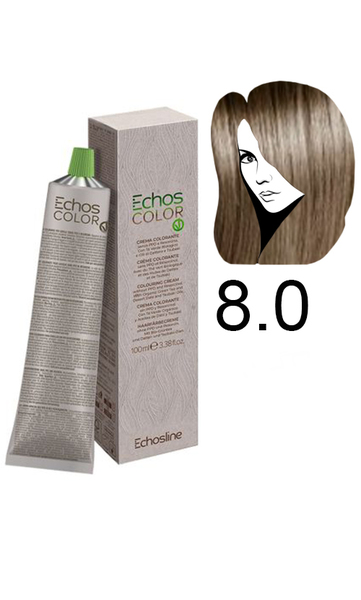 Echosline Echos Color Colouring Cream Крем-фарба для волосся ICE 8.0 натуральний холодний світлий блонд