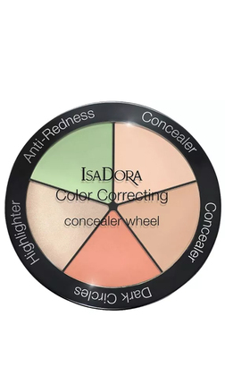 IsaDora Хайлайтер палетка Color Correcting Concealer Wheel 5в1concealer+-concealer+dark circles+highlighter+anti-redness