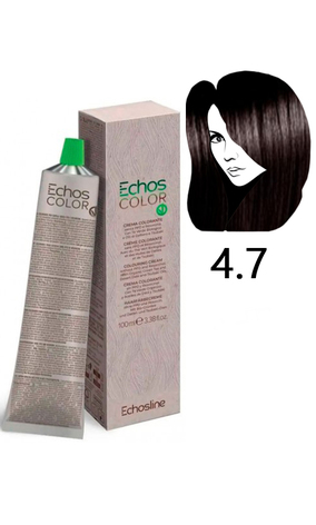 Echosline Echos Color Colouring Cream Крем-фарба для волосся Cold 4.7 холодний коричневий середній каштан