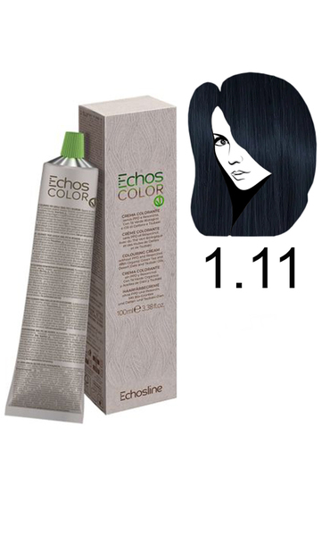 Echosline Echos Color Colouring Cream Крем-фарба для волосся 1.11 Чорно-синій