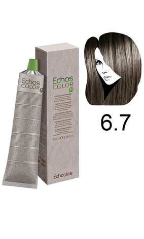 Echosline Echos Color Colouring Cream Крем-фарба для волосся Cold 6.7 холодний коричневий світлий каштан