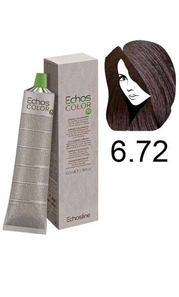 Echosline Echos Color Colouring Cream Крем-фарба для волосся 6.72 теплий коричневий темний блонд