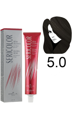 Brelil Sericolor Coloring Cream Фарба для волосся 5.0 (Intense Light Chestnut)