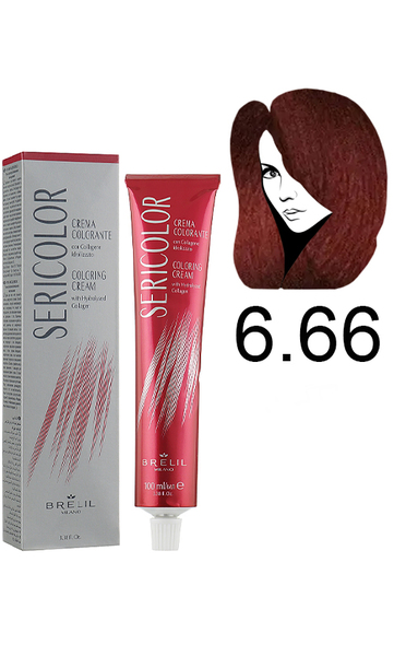 Brelil Sericolor Coloring Cream Фарба для волосся 6.66 (Extreme Red Dark Blonde)