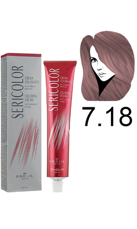 Brelil Sericolor Coloring Cream Фарба для волосся 7.18 (Choco Ice Blonde)