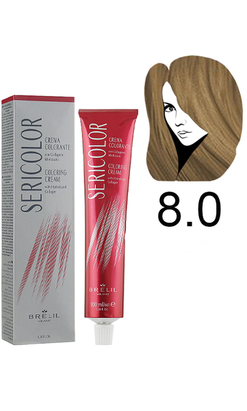 Brelil Sericolor Coloring Cream Фарба для волосся 8.0 (Light Blonde)