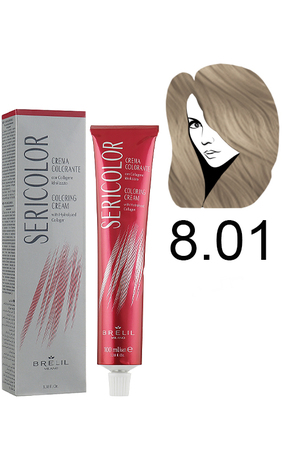 Brelil Sericolor Coloring Cream Фарба для волосся 8.01 (Natural Light Ash Blonde)