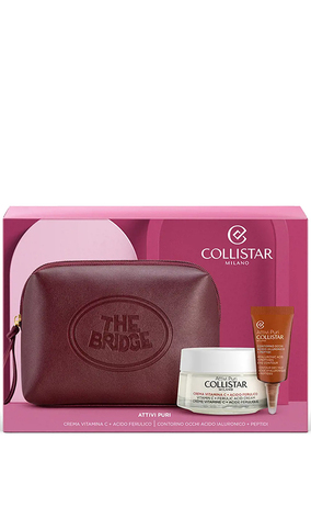 Collistar VITAMIN C+FERULIC ACID CREAM 50ml+EYE CONTOUR HYALURONIC ACID+PEPTIDE 5ml+Gocce+Bag