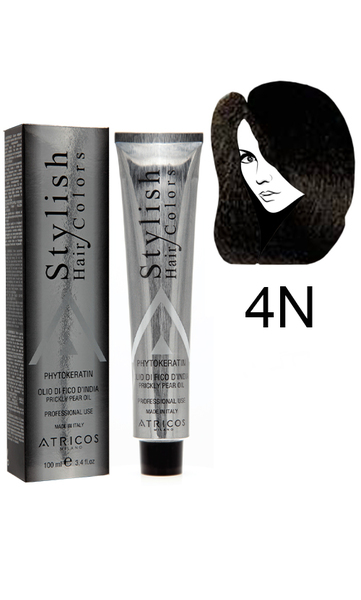 Atricos Stylish hair colors Перманентний барвник з низьким вмістом аміаку 4N - Коричневий