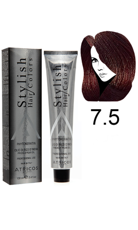 Atricos Stylish hair colors Перманентний барвник з низьким вмістом аміаку 7.5 - Червоний блонд