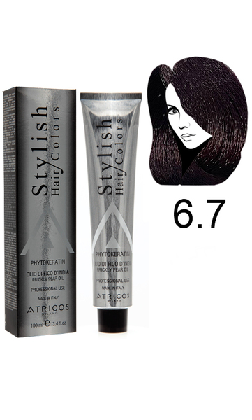 Atricos Stylish hair colors Перманентний барвник з низьким вмістом аміаку 6.7 - Слива