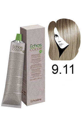 Echosline Echos Color Colouring Cream Крем-фарба для волосся 9.11 екстрахолодний ультрасвітлий блонд