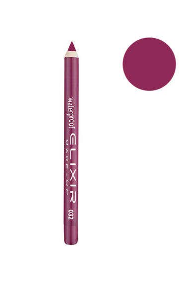 Elixir Make-Up Waterproof Lip Liner Водостійкий олівець для губ 032 Amaranth Pink