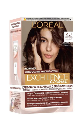 L'Oreal Paris Excellence Universal Nudes Фарба для волосся 4U - Універсальний каштановий