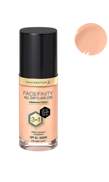 Max Factor Facefinity All Day Flawless 3-in-1 Foundation SPF20 Vegan Тональна основа (45N) Warm almonds