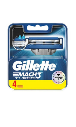 Gillette Змінні касети Mach 3 Turbo (4шт.в упаковці)