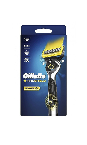 Gillette Станок для гоління чоловічий (Бритва) Proshield Power (1касета + 1 батарейка)