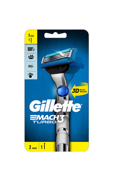 Gillette Станок для гоління чоловічий (Бритва) Mach3 Turbo - 2 касети