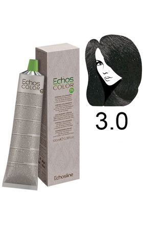 Echosline Echos Color Colouring Cream Крем-фарба для волосся 3.0 інтенсивно темно-каштановий